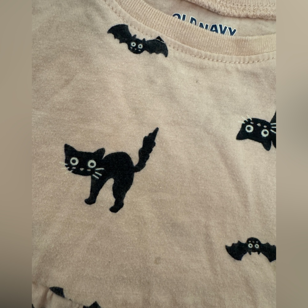 Old Navy Pink Dress with Black Cat Print - Picture 3 of 8